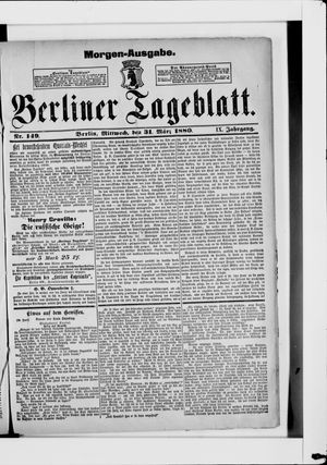 Berliner Tageblatt und Handels-Zeitung vom 31.03.1880