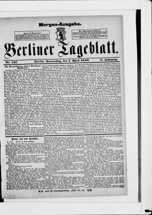 Berliner Tageblatt und Handels-Zeitung vom 01.04.1880