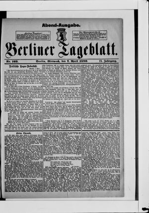 Berliner Tageblatt und Handels-Zeitung vom 07.04.1880