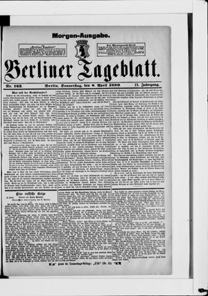 Berliner Tageblatt und Handels-Zeitung vom 08.04.1880