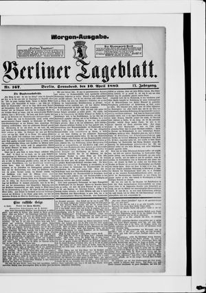 Berliner Tageblatt und Handels-Zeitung on Apr 10, 1880