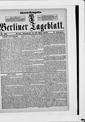 Berliner Tageblatt und Handels-Zeitung vom 10.04.1880