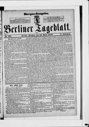 Berliner Tageblatt und Handels-Zeitung vom 13.04.1880