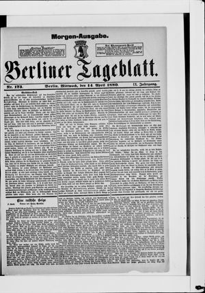 Berliner Tageblatt und Handels-Zeitung vom 14.04.1880