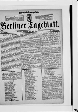 Berliner Tageblatt und Handels-Zeitung vom 19.04.1880