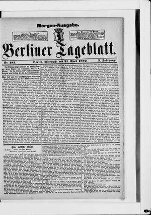 Berliner Tageblatt und Handels-Zeitung vom 21.04.1880