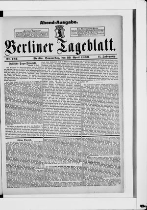 Berliner Tageblatt und Handels-Zeitung vom 22.04.1880