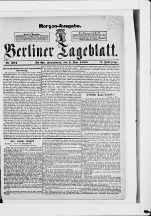 Berliner Tageblatt und Handels-Zeitung vom 01.05.1880