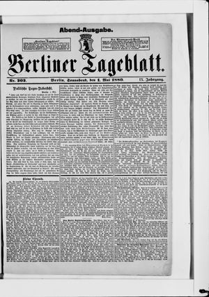 Berliner Tageblatt und Handels-Zeitung vom 01.05.1880