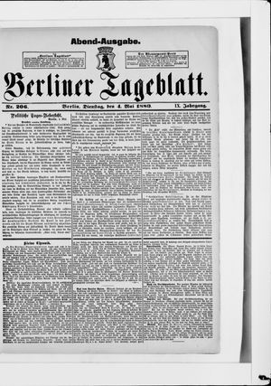 Berliner Tageblatt und Handels-Zeitung on May 4, 1880
