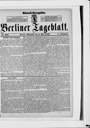 Berliner Tageblatt und Handels-Zeitung vom 05.05.1880