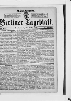 Berliner Tageblatt und Handels-Zeitung on May 7, 1880