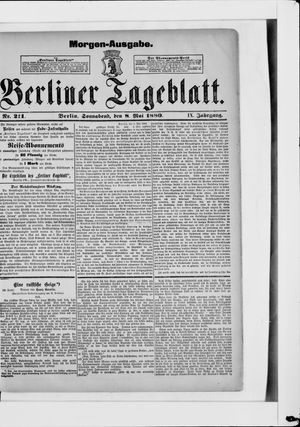 Berliner Tageblatt und Handels-Zeitung on May 8, 1880