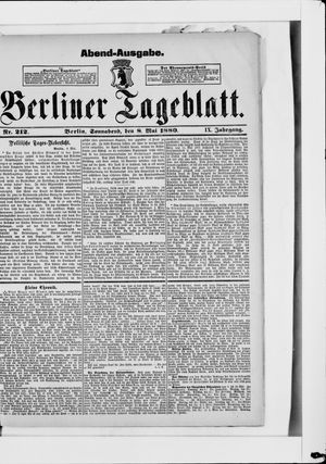 Berliner Tageblatt und Handels-Zeitung vom 08.05.1880