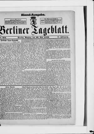 Berliner Tageblatt und Handels-Zeitung vom 10.05.1880
