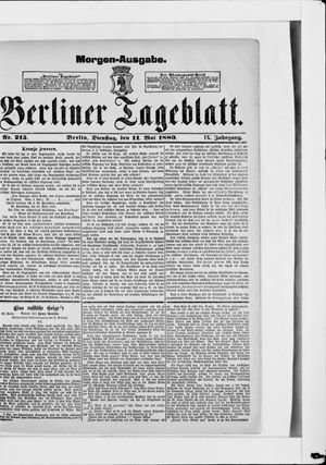 Berliner Tageblatt und Handels-Zeitung vom 11.05.1880