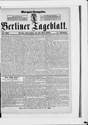 Berliner Tageblatt und Handels-Zeitung vom 13.05.1880