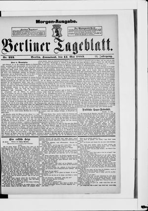 Berliner Tageblatt und Handels-Zeitung vom 15.05.1880