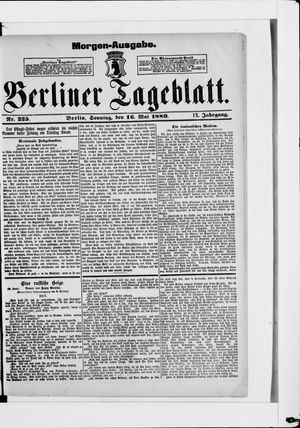 Berliner Tageblatt und Handels-Zeitung on May 16, 1880