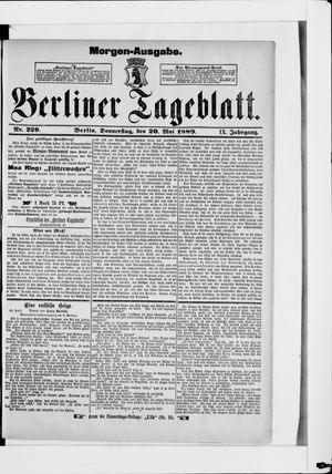 Berliner Tageblatt und Handels-Zeitung vom 20.05.1880