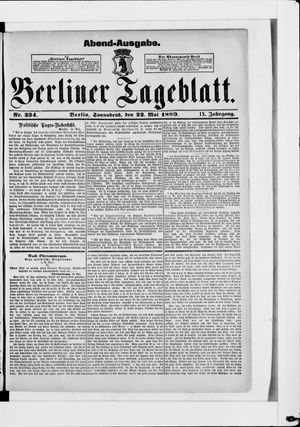 Berliner Tageblatt und Handels-Zeitung vom 22.05.1880