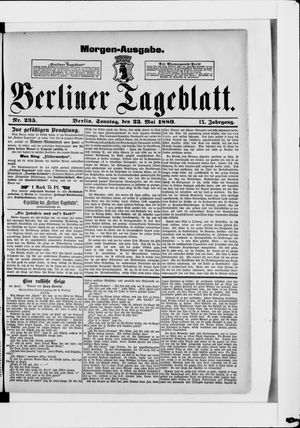 Berliner Tageblatt und Handels-Zeitung vom 23.05.1880