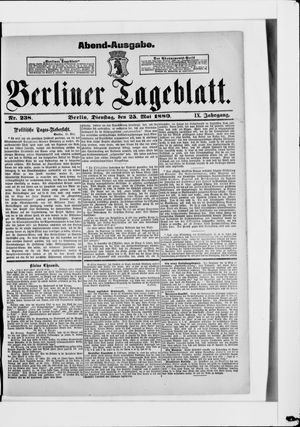 Berliner Tageblatt und Handels-Zeitung vom 25.05.1880