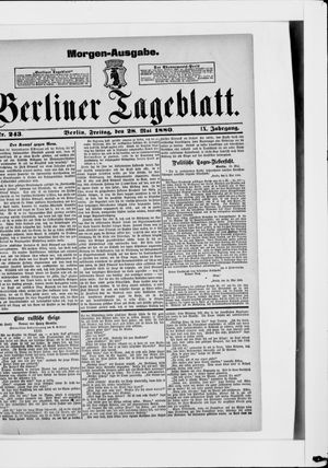 Berliner Tageblatt und Handels-Zeitung vom 28.05.1880