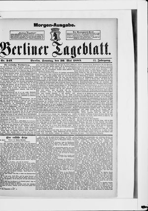 Berliner Tageblatt und Handels-Zeitung vom 30.05.1880