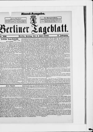 Berliner Tageblatt und Handels-Zeitung on Jun 4, 1880