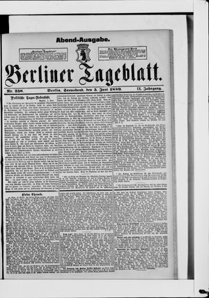 Berliner Tageblatt und Handels-Zeitung on Jun 5, 1880