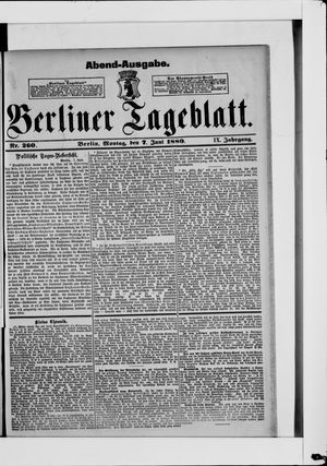 Berliner Tageblatt und Handels-Zeitung on Jun 7, 1880