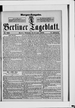 Berliner Tageblatt und Handels-Zeitung vom 09.06.1880
