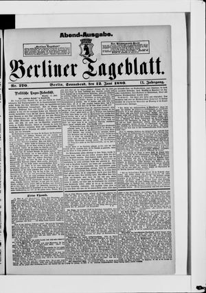 Berliner Tageblatt und Handels-Zeitung vom 12.06.1880
