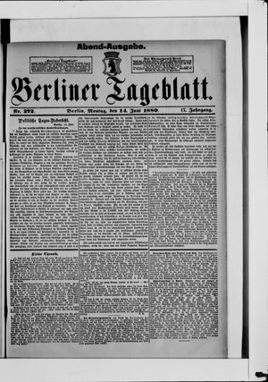 Berliner Tageblatt und Handels-Zeitung vom 14.06.1880