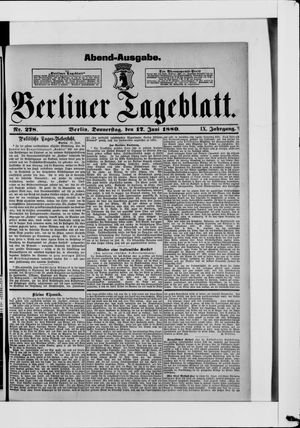 Berliner Tageblatt und Handels-Zeitung on Jun 17, 1880