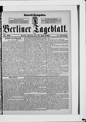 Berliner Tageblatt und Handels-Zeitung vom 18.06.1880