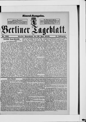 Berliner Tageblatt und Handels-Zeitung on Jun 19, 1880