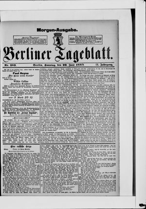 Berliner Tageblatt und Handels-Zeitung vom 20.06.1880