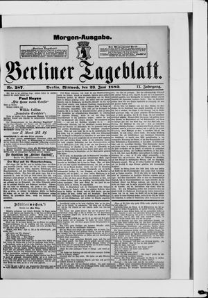 Berliner Tageblatt und Handels-Zeitung on Jun 23, 1880