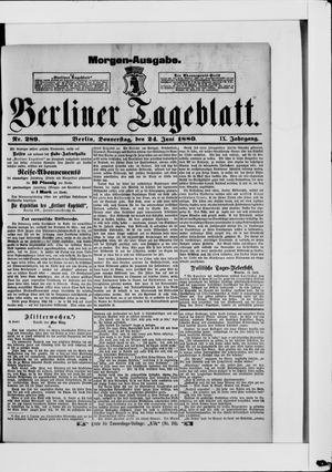 Berliner Tageblatt und Handels-Zeitung vom 24.06.1880