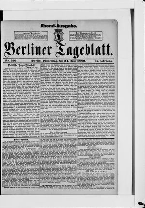 Berliner Tageblatt und Handels-Zeitung vom 24.06.1880