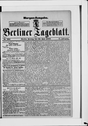 Berliner Tageblatt und Handels-Zeitung vom 25.06.1880