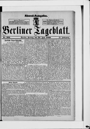 Berliner Tageblatt und Handels-Zeitung vom 25.06.1880