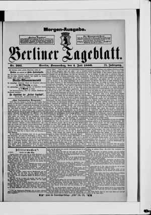 Berliner Tageblatt und Handels-Zeitung vom 01.07.1880