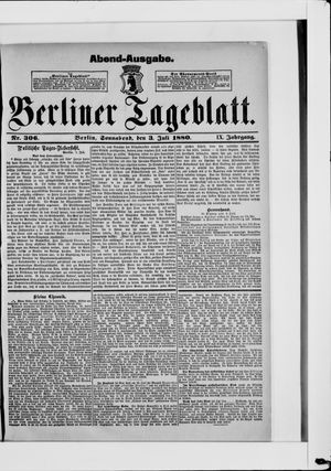Berliner Tageblatt und Handels-Zeitung vom 03.07.1880