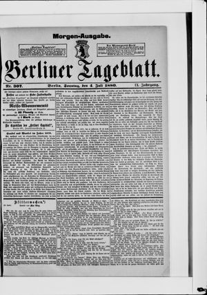 Berliner Tageblatt und Handels-Zeitung vom 04.07.1880