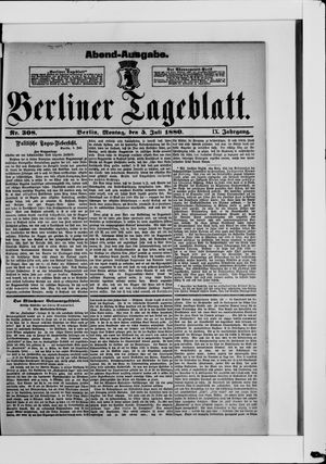 Berliner Tageblatt und Handels-Zeitung vom 05.07.1880