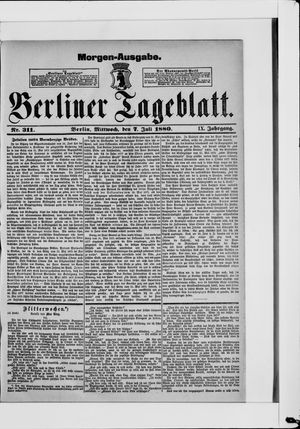 Berliner Tageblatt und Handels-Zeitung vom 07.07.1880