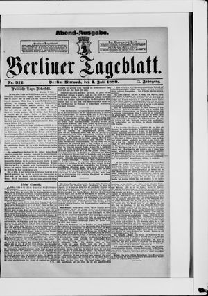 Berliner Tageblatt und Handels-Zeitung vom 07.07.1880